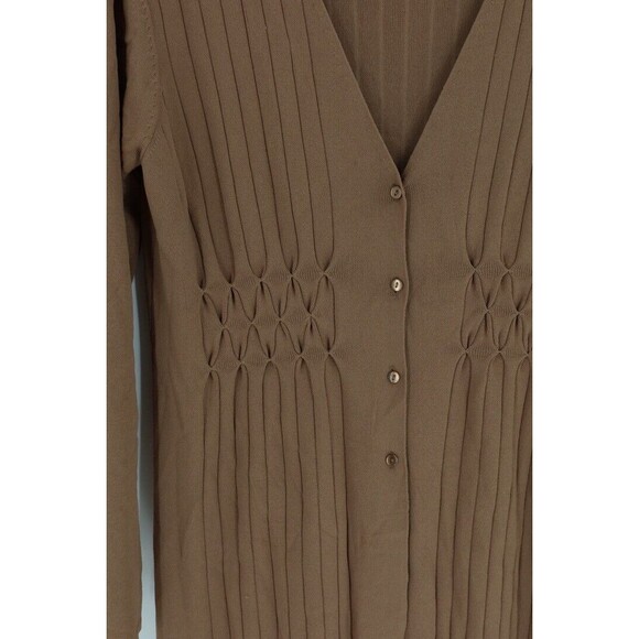 Coldwater Creek Women Size Medium Brown Knit Button Sweater Dress - Picture 3 of 9